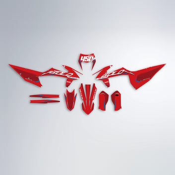 GEBEL V3 graphics kit parts layout in Red