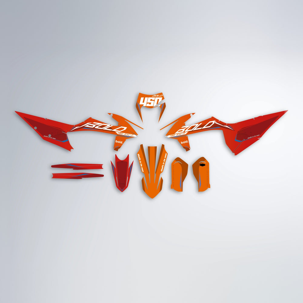 GEBEL V3 graphics kit parts layout in Red & Orange