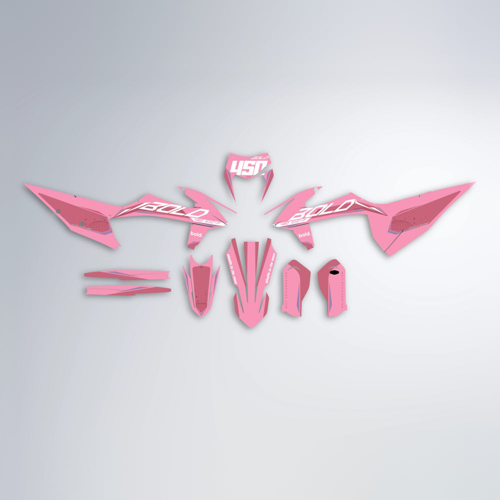 GEBEL V3 graphics kit parts layout in Sakura Pink