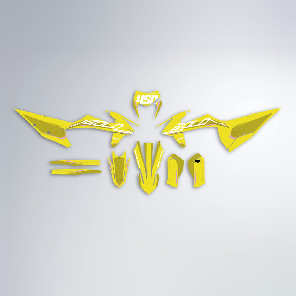 GEBEL V3 graphics kit parts layout in Yellow