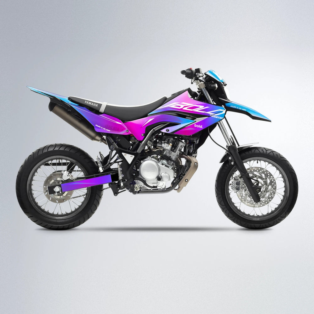 GEBEL V3 Yamaha WR 125X supermoto graphics kit in Blue Purple Fade