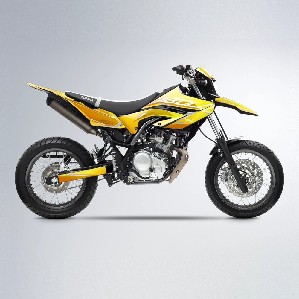 GEBEL V3 Yamaha WR 125X supermoto graphics kit in Orange & Yellow