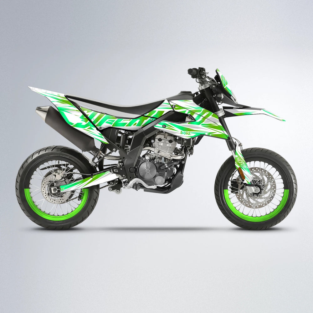 GEBEL V4 Aprilia SX 125 supermoto graphics kit in Green