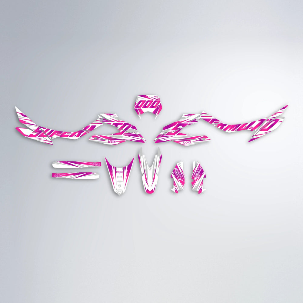 GEBEL V4 Aprilia SX 125 graphics kit parts layout in Pink