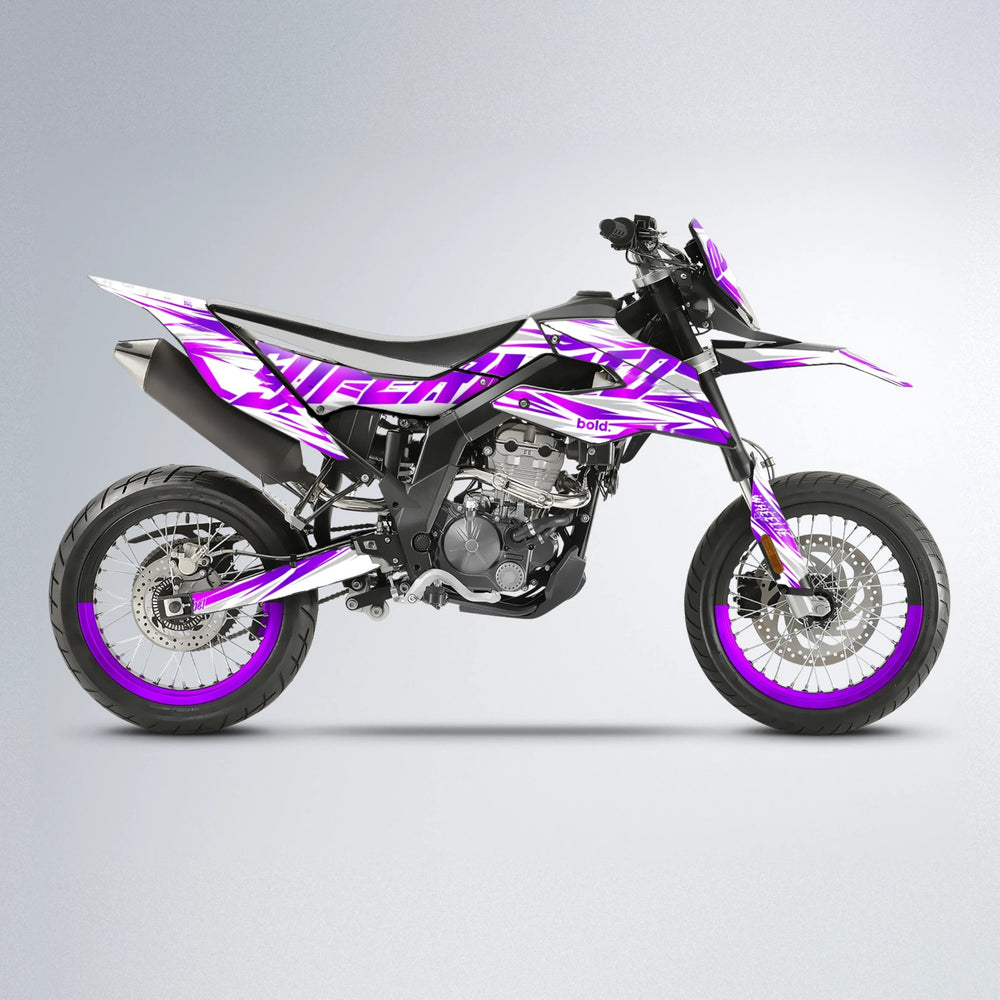 GEBEL V4 Aprilia SX 125 supermoto graphics kit in Purple