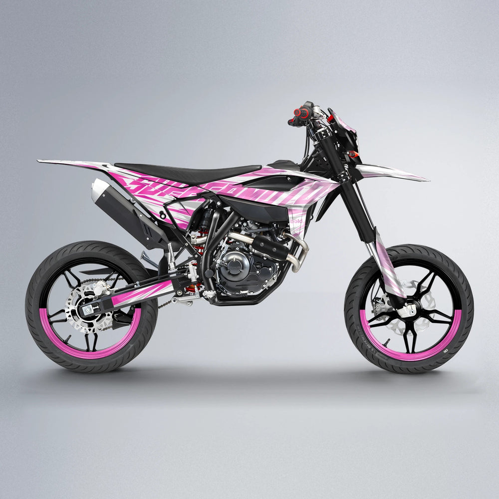 GEBEL V4 Beta supermoto graphics kit in Flamingo