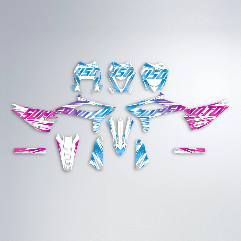 GEBEL V4 Beta graphics kit parts layout in Pink & Light Blue