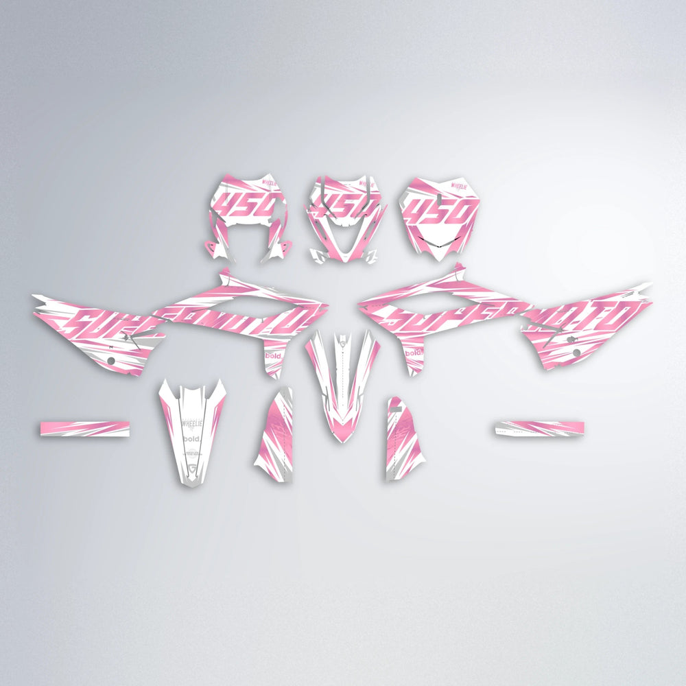 GEBEL V4 Beta graphics kit parts layout in Sakura Pink