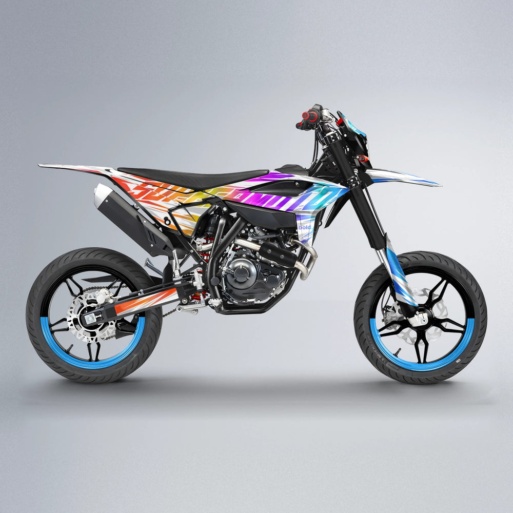 GEBEL V4 Beta supermoto graphics kit in Sunset Fade