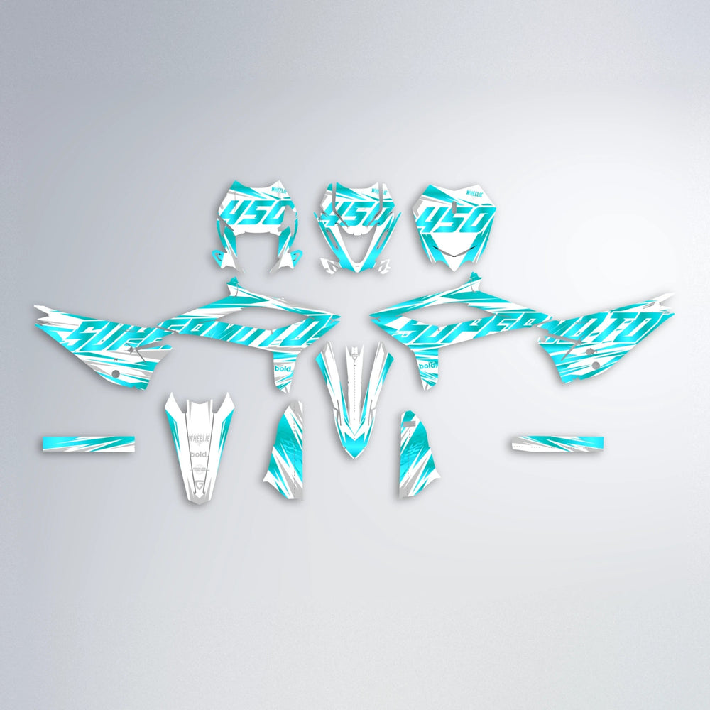 GEBEL V4 Beta graphics kit parts layout in Teal