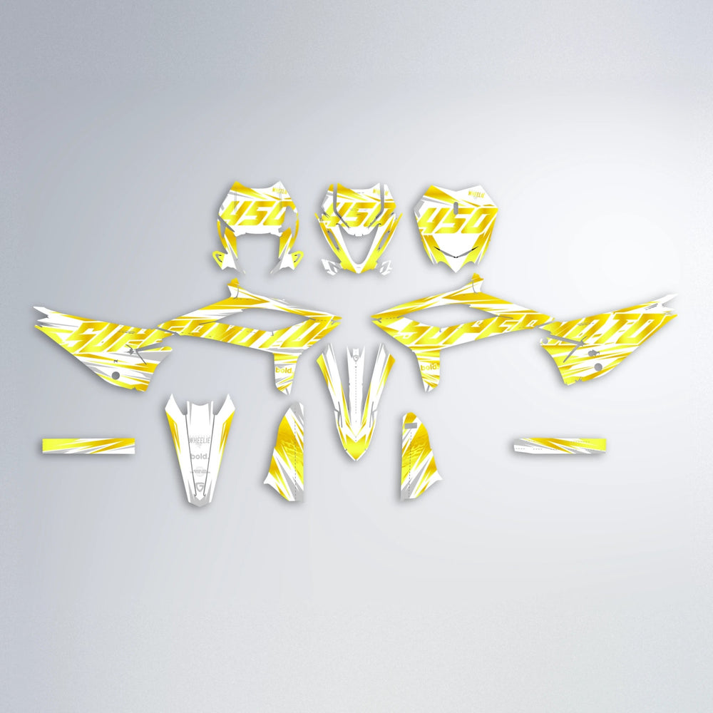 GEBEL V4 Beta graphics kit parts layout in Yellow