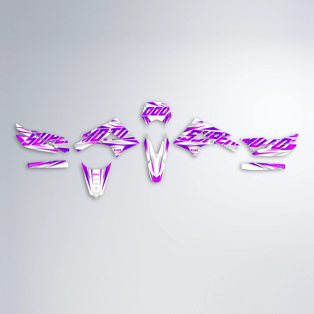 GEBEL V4 Derbi Senda graphics kit parts layout in Custom Colour