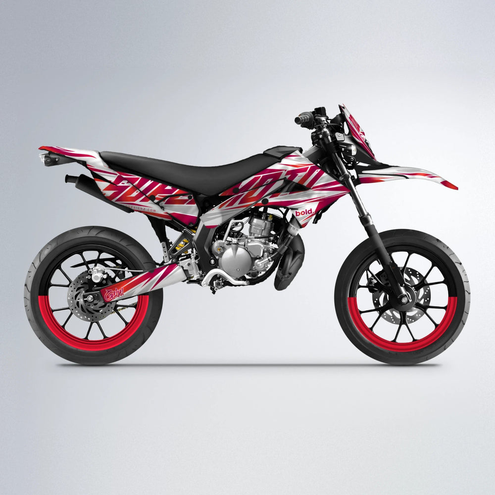 GEBEL V4 Derbi Senda supermoto graphics kit in Red