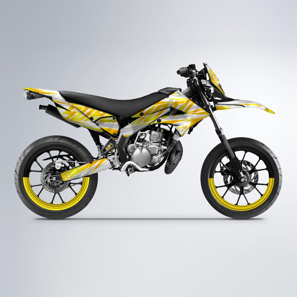 GEBEL V4 Derbi Senda supermoto graphics kit in Yellow