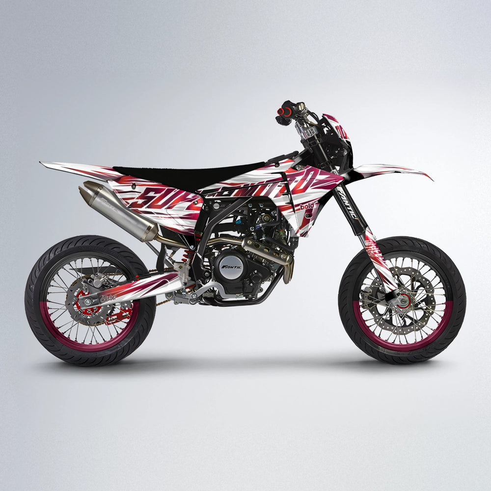 GEBEL V4 Fantic supermoto graphics kit in Black & Red