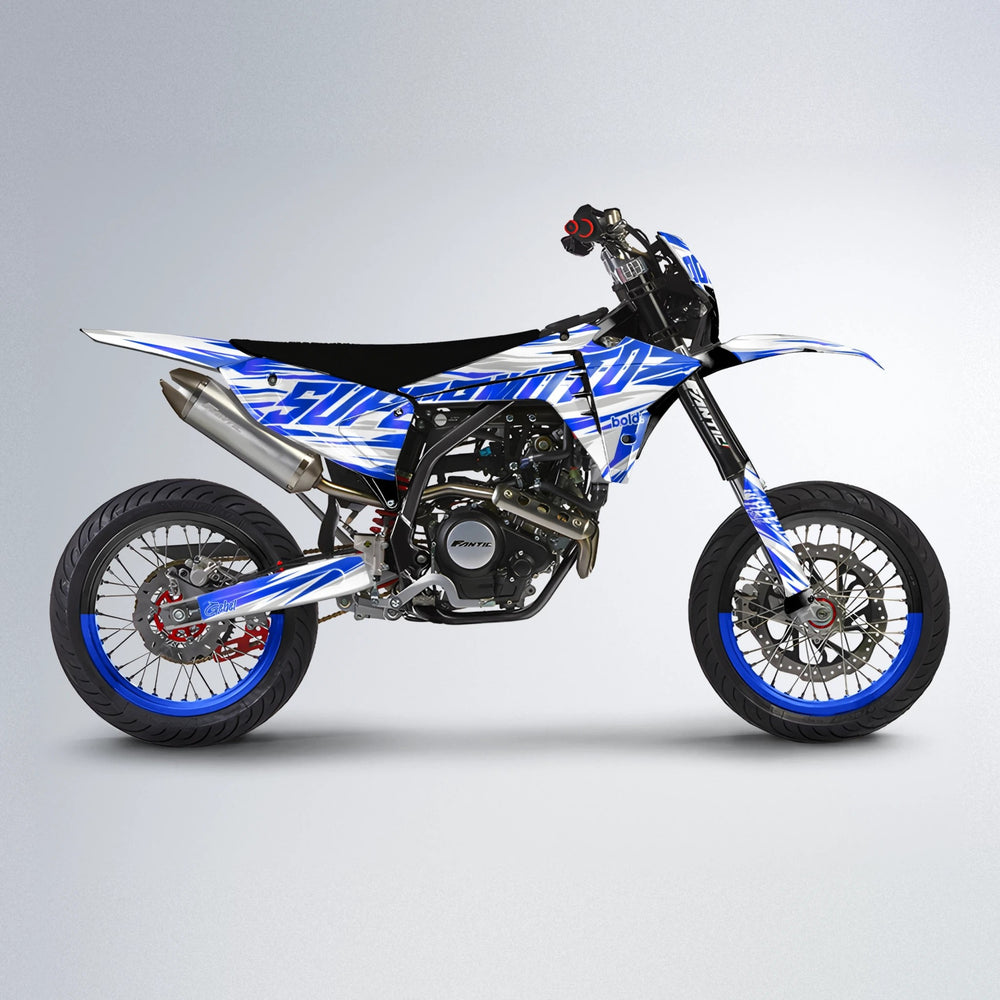 GEBEL V4 Fantic supermoto graphics kit in Blue