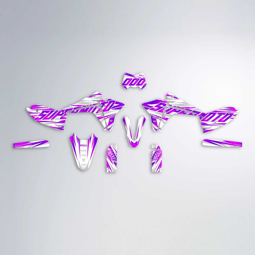 GEBEL V4 Fantic graphics kit parts layout in Custom Colour