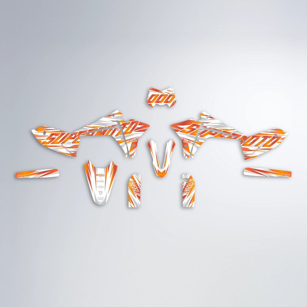 GEBEL V4 Fantic graphics kit parts layout in Orange