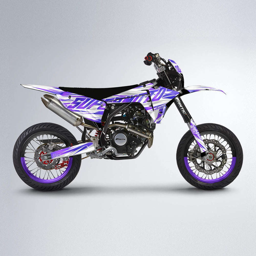 GEBEL V4 Fantic supermoto graphics kit in Purple