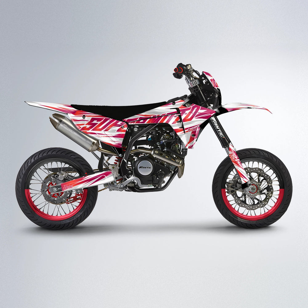 GEBEL V4 Fantic supermoto graphics kit in Red