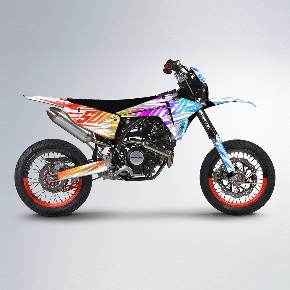 GEBEL V4 Fantic supermoto graphics kit in Sunset Fade