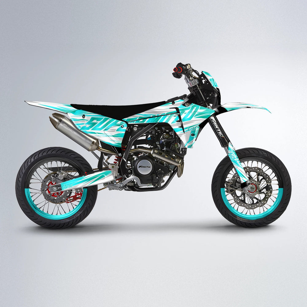 GEBEL V4 Fantic supermoto graphics kit in Teal