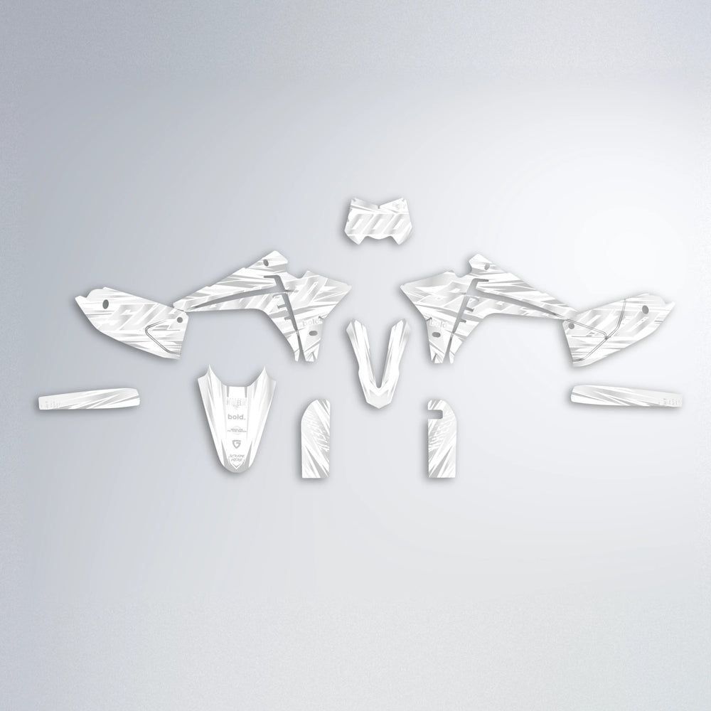 GEBEL V4 Fantic graphics kit parts layout in White