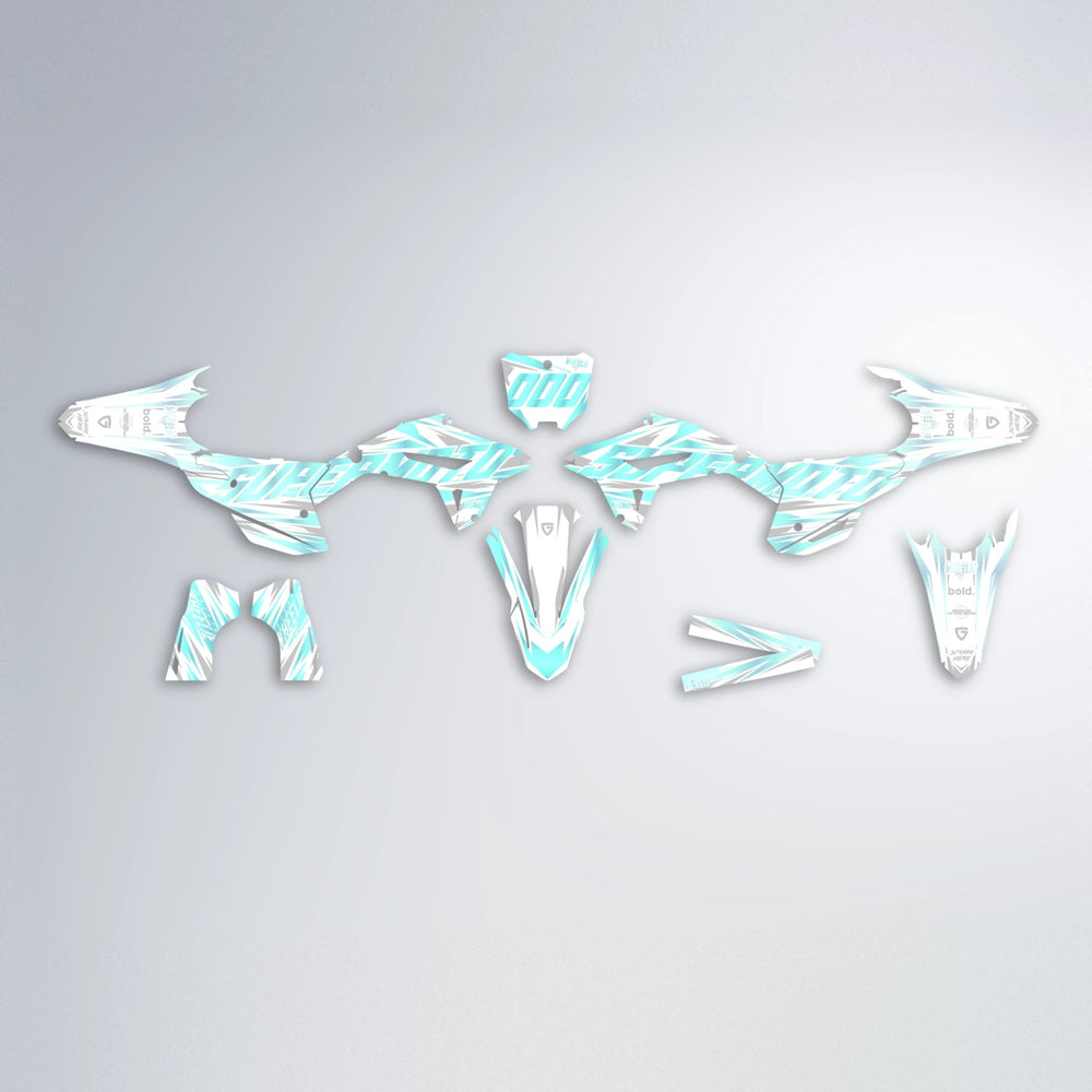 GEBEL V4 Honda graphics kit parts layout in Mint