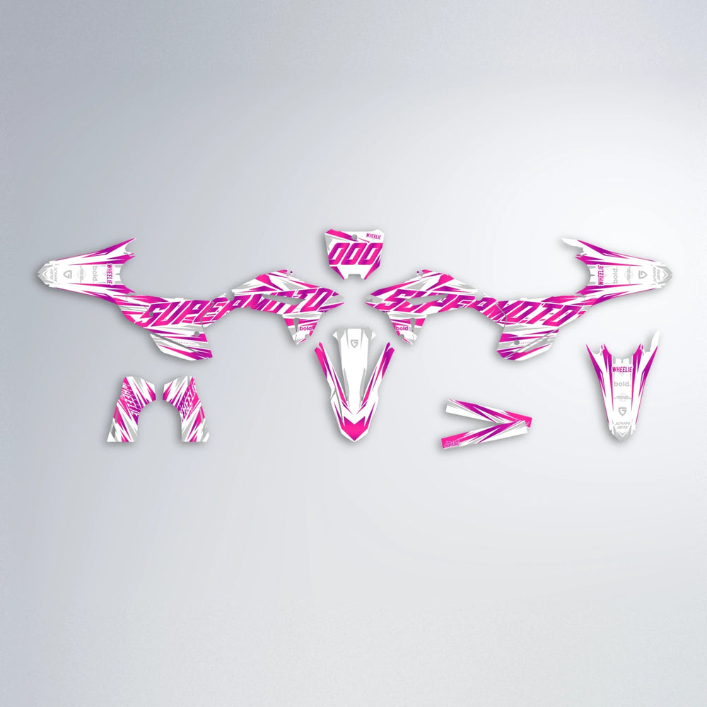 GEBEL V4 Honda graphics kit parts layout in Pink