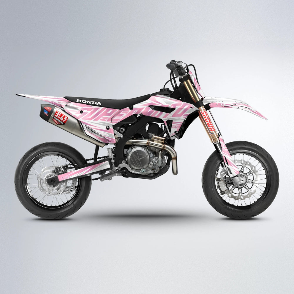 GEBEL V4 Honda supermoto graphics kit in Sakura Pink