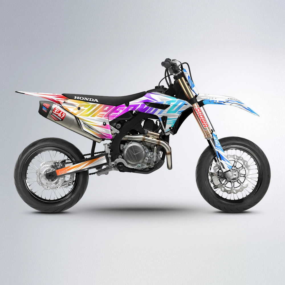 GEBEL V4 Honda supermoto graphics kit in Sunset Fade