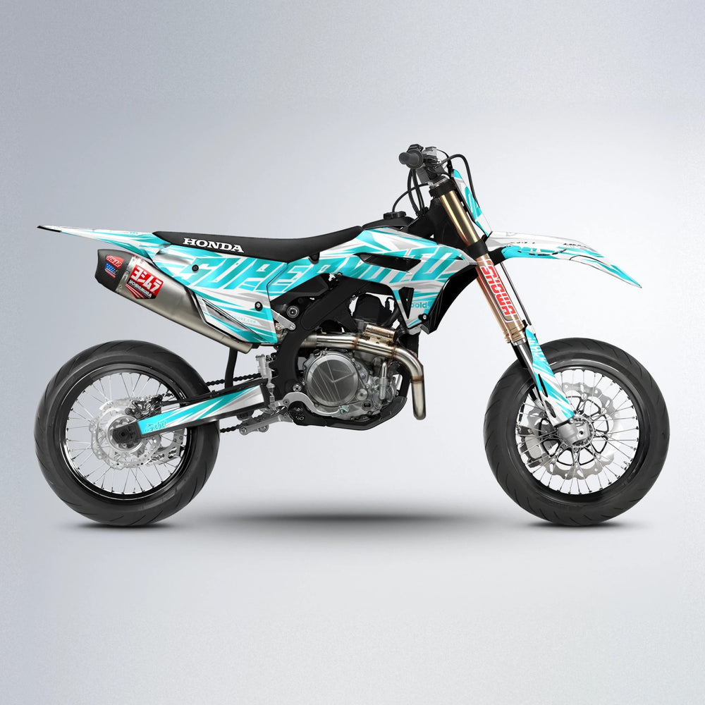GEBEL V4 Honda supermoto graphics kit in Teal