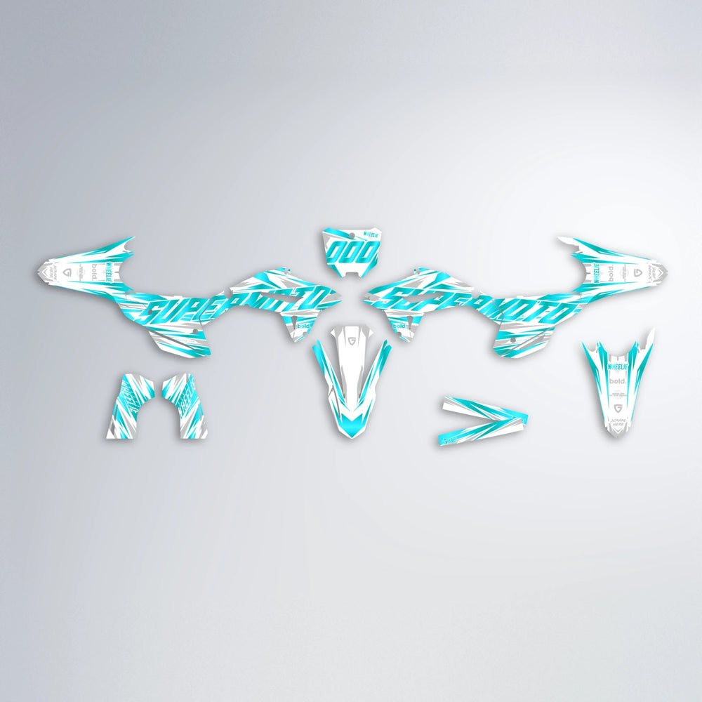 GEBEL V4 Honda graphics kit parts layout in Teal