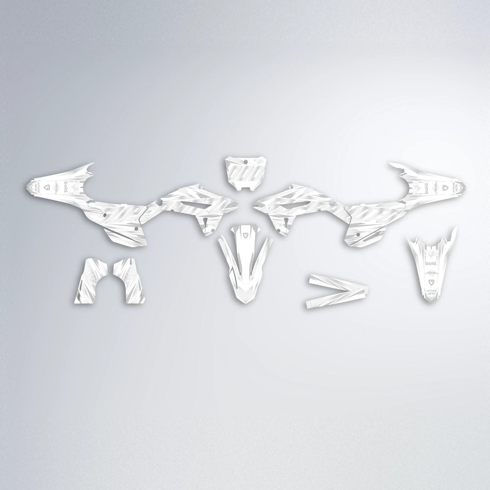 GEBEL V4 Honda graphics kit parts layout in White