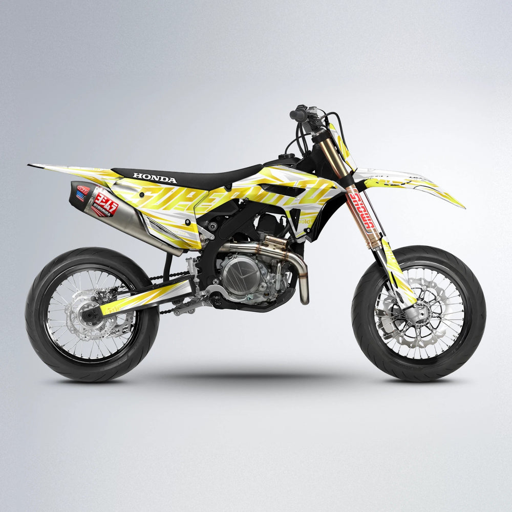 GEBEL V4 Honda supermoto graphics kit in Yellow