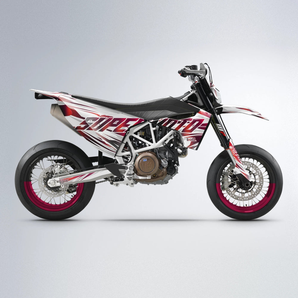 GEBEL V4 Husqvarna 701 supermoto graphics kit in Black & Red