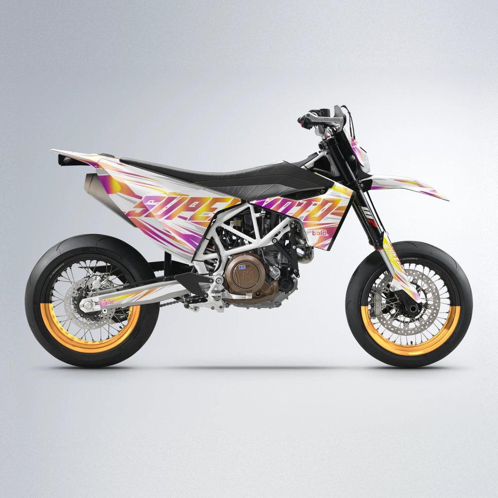 GEBEL V4 Husqvarna 701 supermoto graphics kit in Pink & Yellow