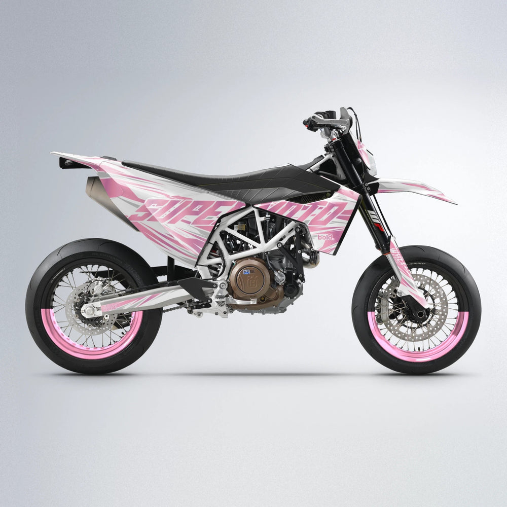 GEBEL V4 Husqvarna 701 supermoto graphics kit in Sakura Pink
