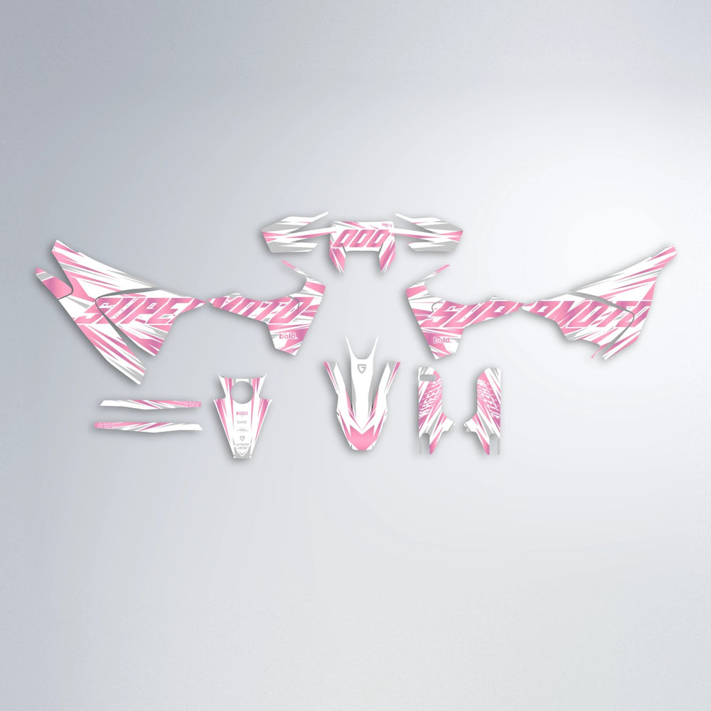 GEBEL V4 Husqvarna 701 graphics kit parts layout in Sakura Pink