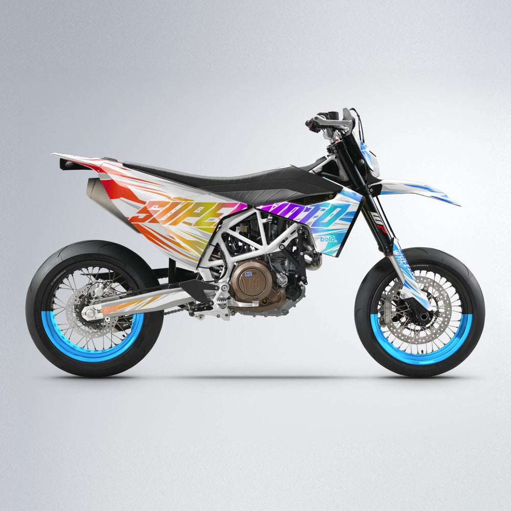 GEBEL V4 Husqvarna 701 supermoto graphics kit in Sunset Fade