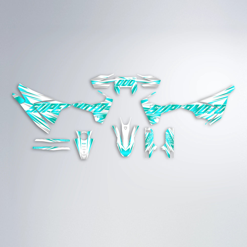GEBEL V4 Husqvarna 701 graphics kit parts layout in Teal