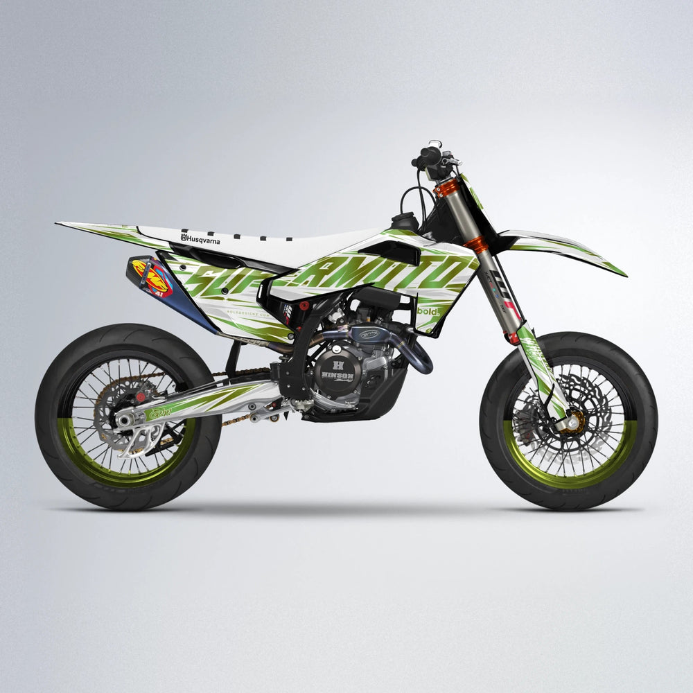 GEBEL V4 Husqvarna FE/TE supermoto graphics kit in Olive