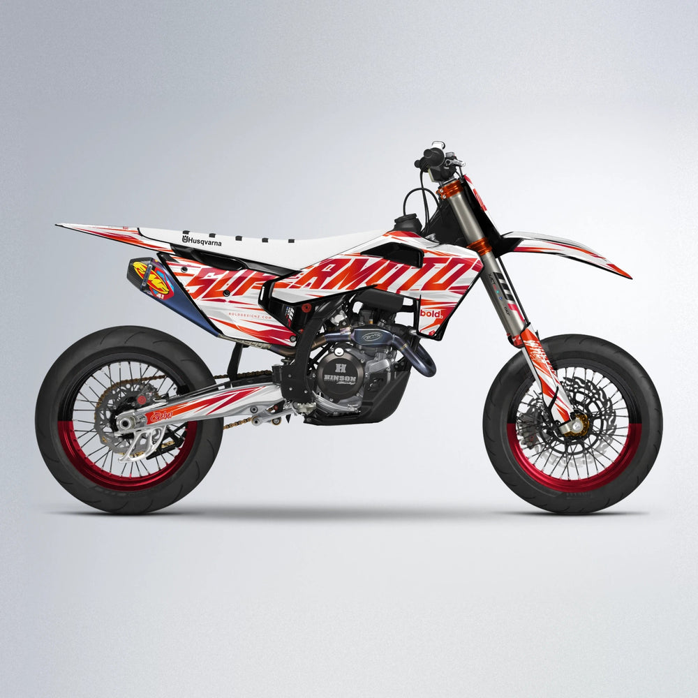 GEBEL V4 Husqvarna FE/TE supermoto graphics kit in Red
