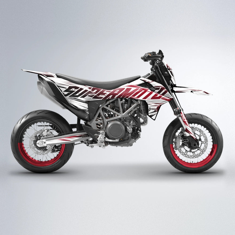 GEBEL V4 KTM SMC 690 supermoto graphics kit in Black & Red