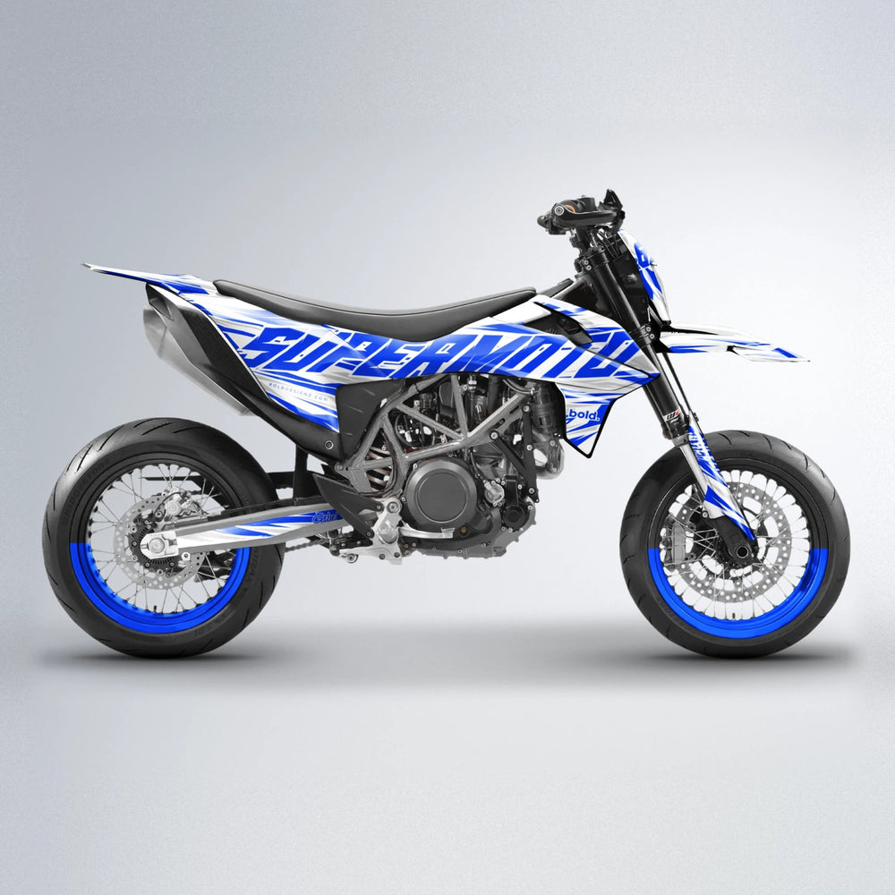 GEBEL V4 KTM SMC 690 supermoto graphics kit in Blue