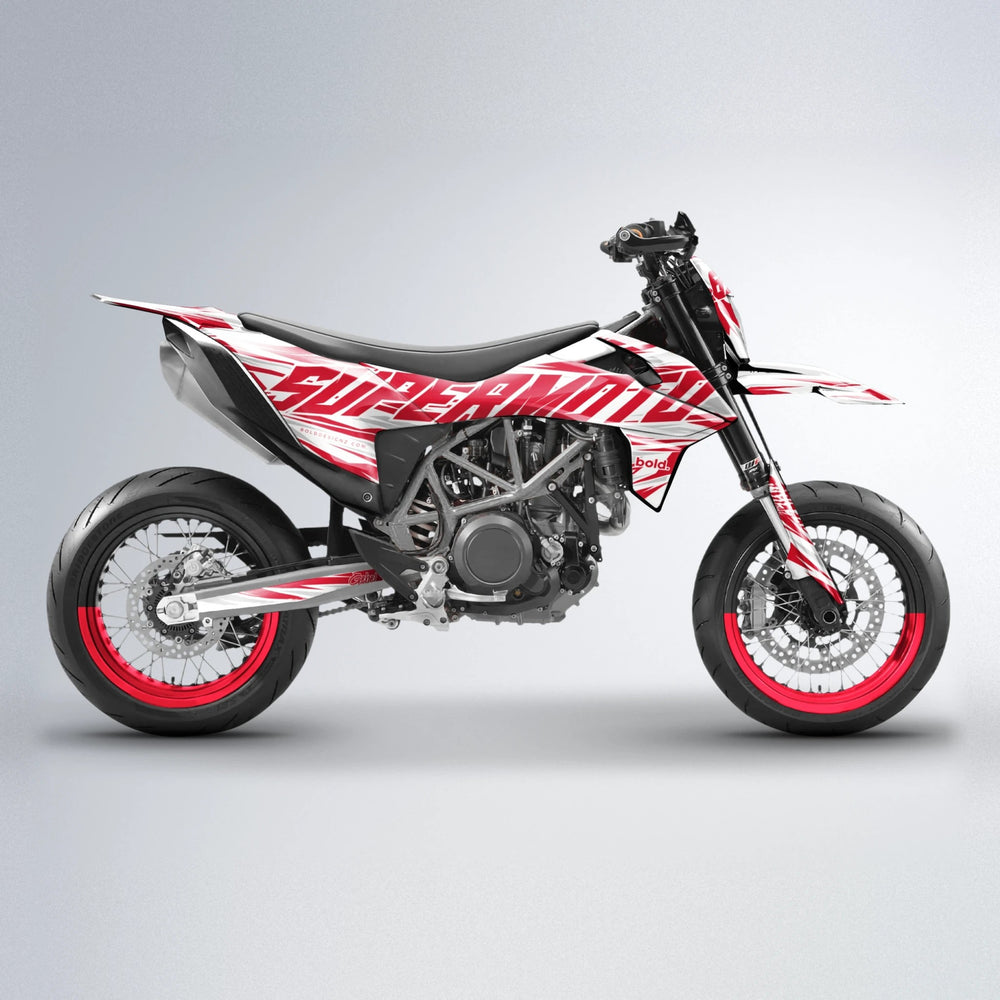 GEBEL V4 KTM SMC 690 supermoto graphics kit in Red