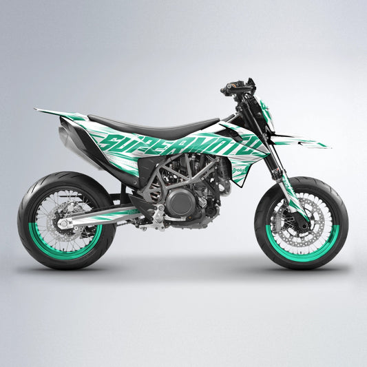GEBEL V4 KTM SMC 690 supermoto graphics kit in Teal