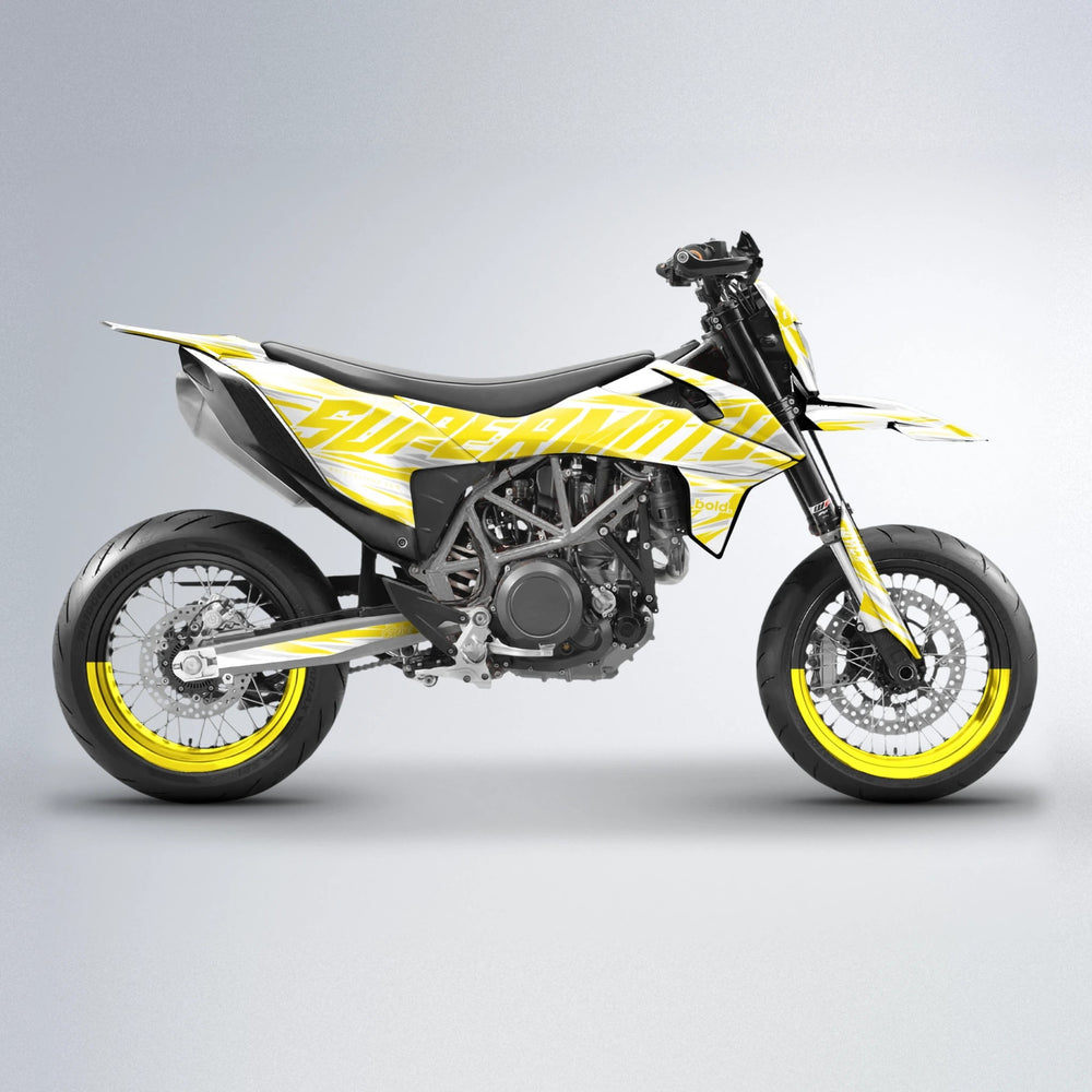 GEBEL V4 KTM SMC 690 supermoto graphics kit in Yellow
