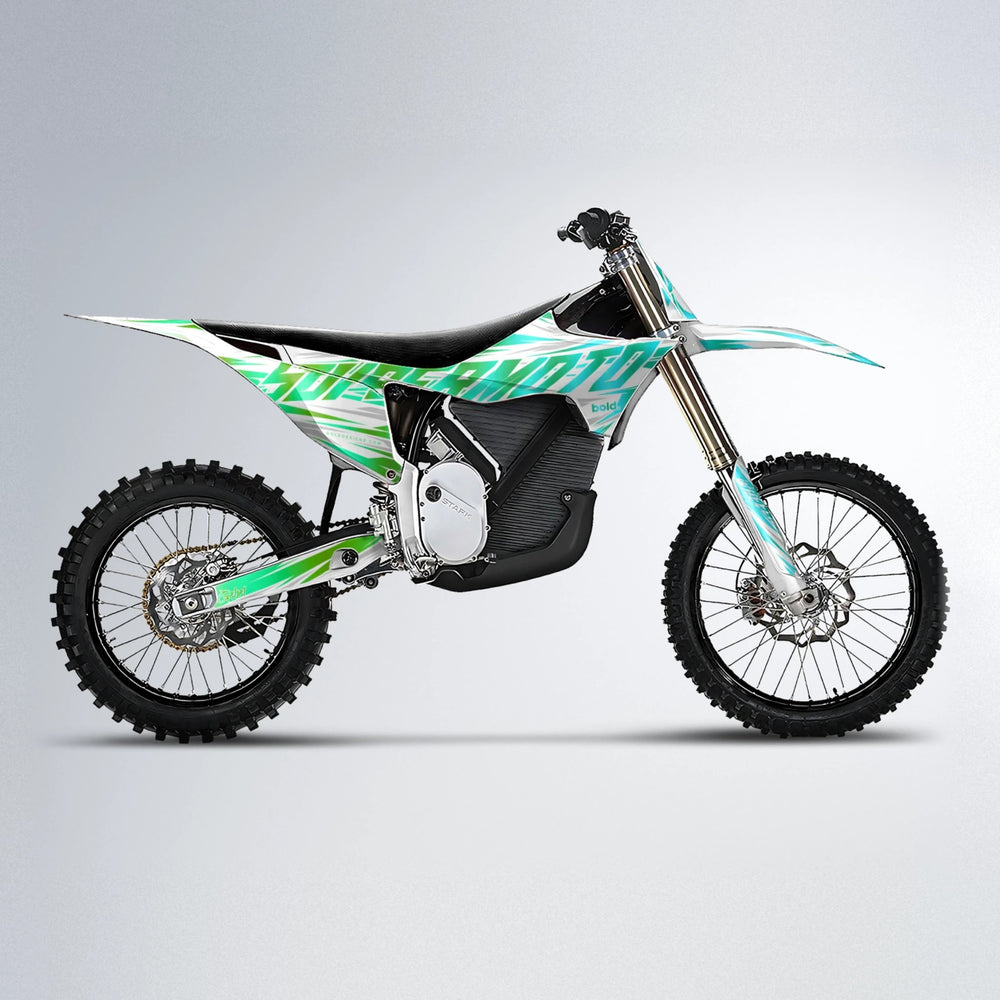 GEBEL V4 Stark Varg MX motocross graphics kit in Cyan & Green