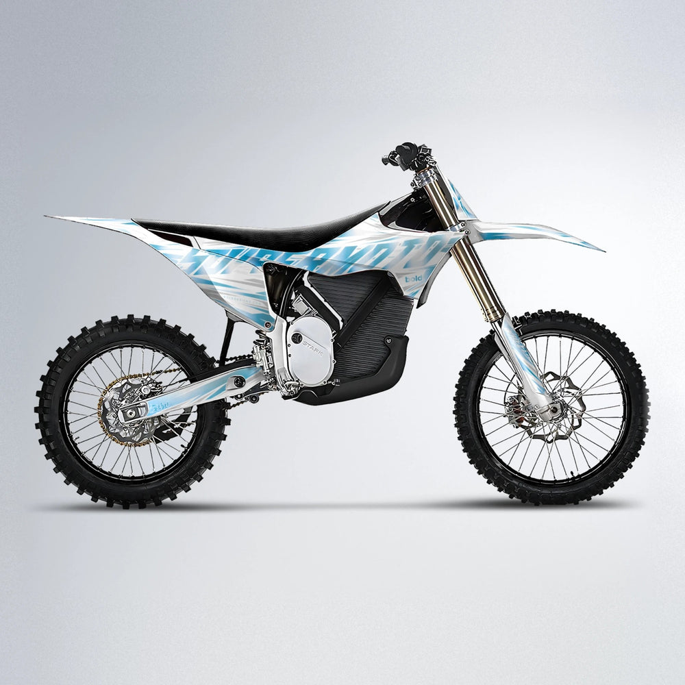 GEBEL V4 Stark Varg MX motocross graphics kit in Light Blue & White